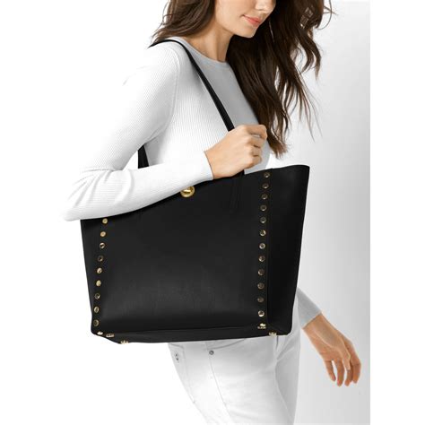 michael kors rivington stud large satchel tote bag|Rivington Large Saffiano Leather Tote Bag .